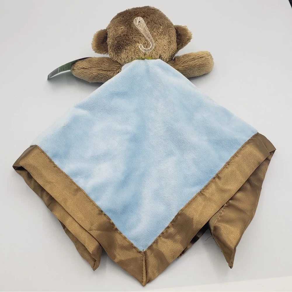 Carters Monkey Security Blanket I Love Hugs Rattle Blue Brown New‎ NWT